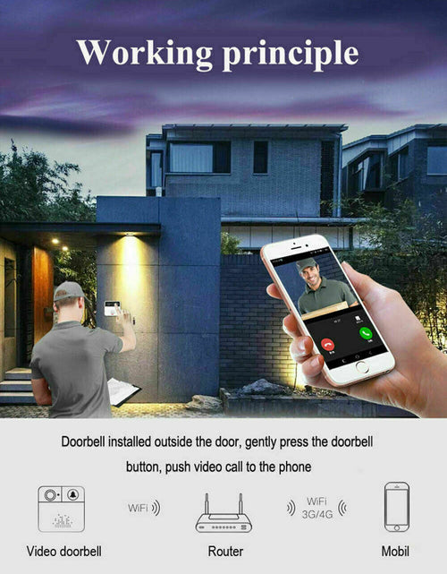 Load image into Gallery viewer, WiFi Ring Doorbell 1080P HD Security Camera Wireless Door Bell Camera With Chime
