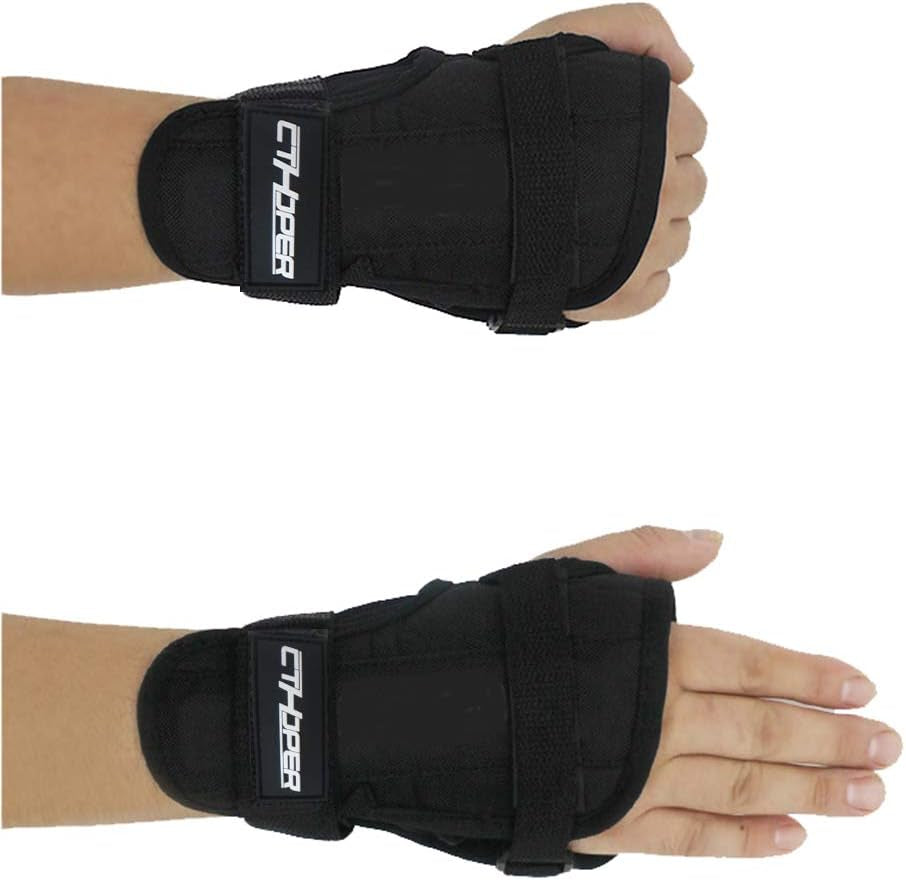 Adult/Child Long Damping Non-Slip Anti-Fall Wrist Guards Protective Gear for Roller Skating Skating Skiing Skateboard Snowboard Cycling Bicycle Scooter