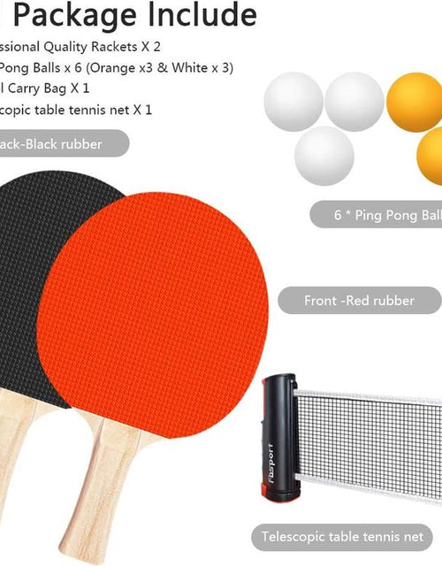 Load image into Gallery viewer, FBSPORT Ping Pong Paddle Set, Portable Table Tennis Set with Retractable Net,Rackets,Balls and Carry Bag for Indoor/Outdoor Games
