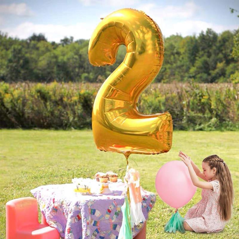 40 Inch Jumbo Number Foil Balloons, Birthday Party Decoration, Gold, Silver, Rose Gold, Foil Big Number Balloon for Birthday Party,Wedding, Engagement