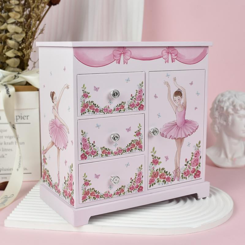 Musical Jewelry Box，Organize，Gift for Girls Children Girlfriend Mom，Room Decor，Ballerinas，Pink，Birthday，Valentine'S Day, Thanksgiving, Halloween，Christmas