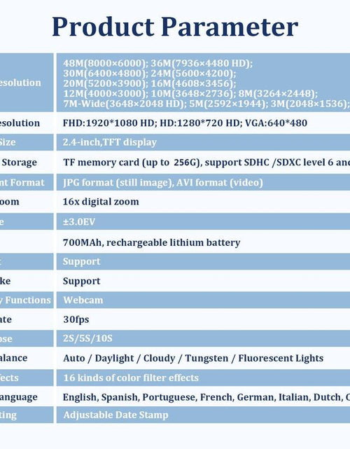 Load image into Gallery viewer, Auto Focus Digital Camera, 1 Count Full HD 1080P/48MP Mini Digital Cameras with 32G Memory Card, Compact Portable Camera, 16X Zoom Digital Camera Pictures For, Photo Camera, Shoot Cameras, Pocket Camera
