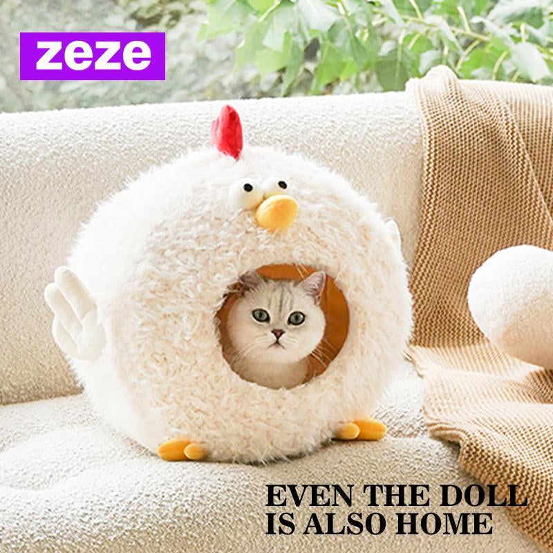 Cute Chicken Design Pet House, Semi-Enclosed Pet Bed, Soft & Comfortable Pet Nest, Pet Supplies for Small Dogs & Cats