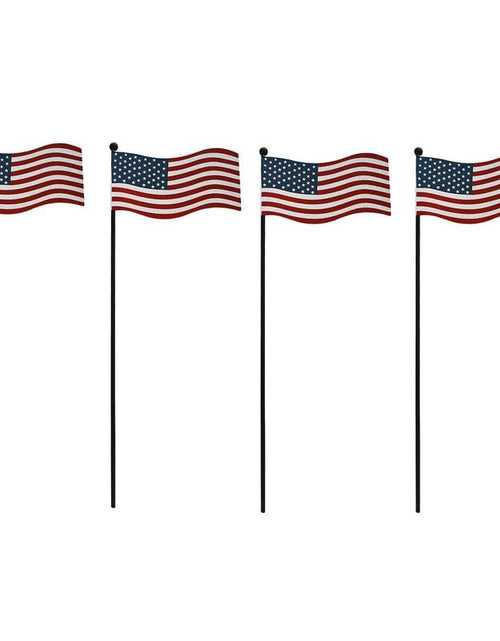 Load image into Gallery viewer, 4Pcs 13&quot;H Metal American Flag Garden Stake Patriotic US Flag Yard Signs Lawn Stakes Star&amp;Stripes for Garden Patio Plant Pot Indoor Outdoor Memorial Day 4Th of July Independence Day Party Supply
