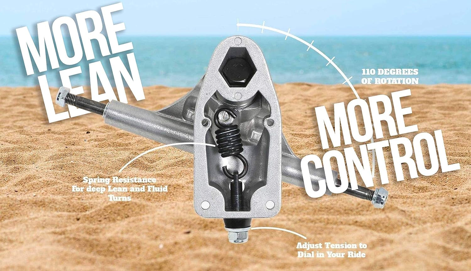 Cruiser - 29"X10" 7-Ply North American Maple Deck, Carving Truck, Fully Assembled, Supports up to 275 Lbs for Surf-Like Carving
