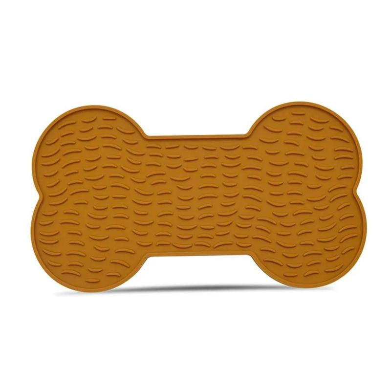 Dog Bone Slow Feeder Lick Mat - Reduce Anxiety and Boredom - Pet Supplies