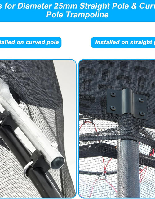 Load image into Gallery viewer, Trampoline Basketball Hoop, Basketball Hoop for Trampoline Fits for 25Mm Straight Pole &amp; Curved Pole, Trampoline Basketball Hoop Attachment with Protective Net,Mini Ball,Pump, Easy to Install
