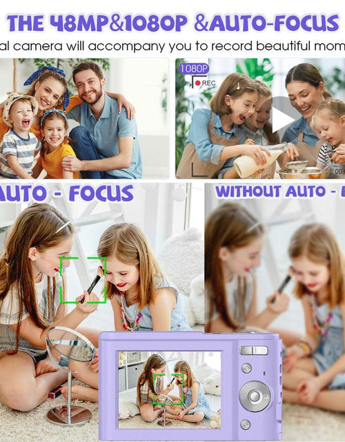 Load image into Gallery viewer, Auto Focus Digital Camera, 1 Count Full HD 1080P/48MP Mini Digital Cameras with 32G Memory Card, Compact Portable Camera, 16X Zoom Digital Camera Pictures For, Photo Camera, Shoot Cameras, Pocket Camera
