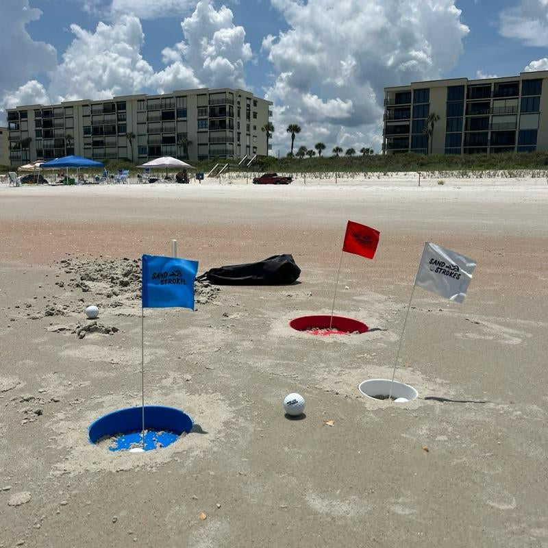 Sand Strokes - Beach Games - Golf - Outdoor Games- Beach Golf Set Indoor