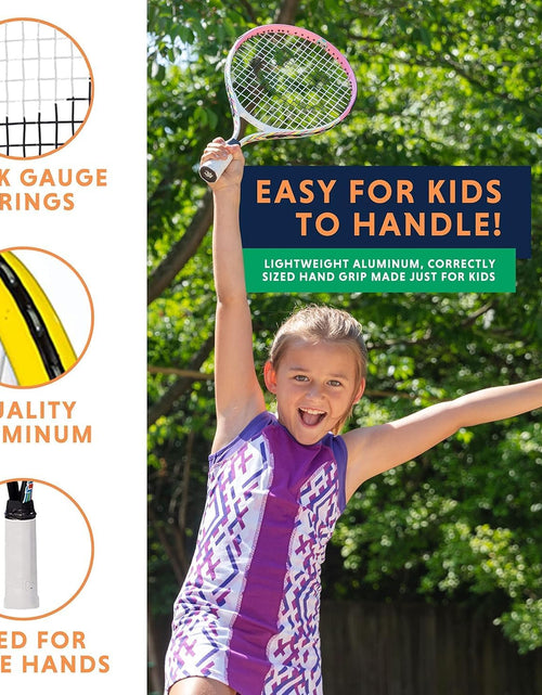 Load image into Gallery viewer, Kids Tennis Racket with Training Videos – Aluminum Youth Tennis Racket with Neoprene Handle for Children Age 5-12 – Learn Faster and Play Better by
