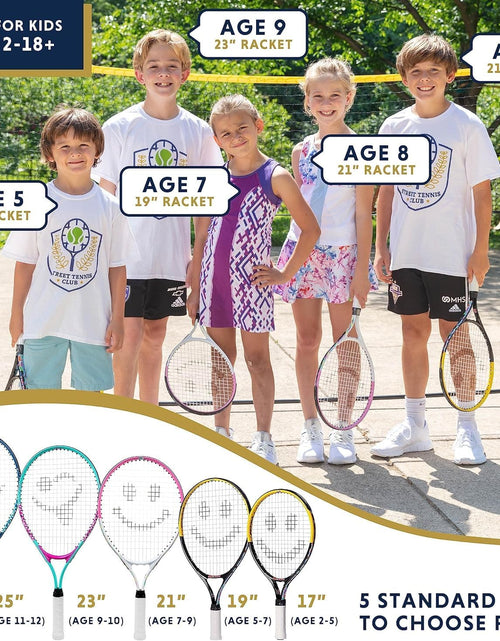 Load image into Gallery viewer, Kids Tennis Racket with Training Videos – Aluminum Youth Tennis Racket with Neoprene Handle for Children Age 5-12 – Learn Faster and Play Better by
