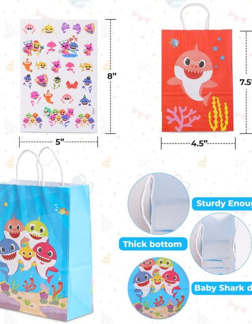 Load image into Gallery viewer, 16 Pcs Baby Shark Birthday Party Bag, under the Sea Themed Baby Shark Party Supplies for Kids, Goodies Bags, Kids Birthday Party Favor Bags
