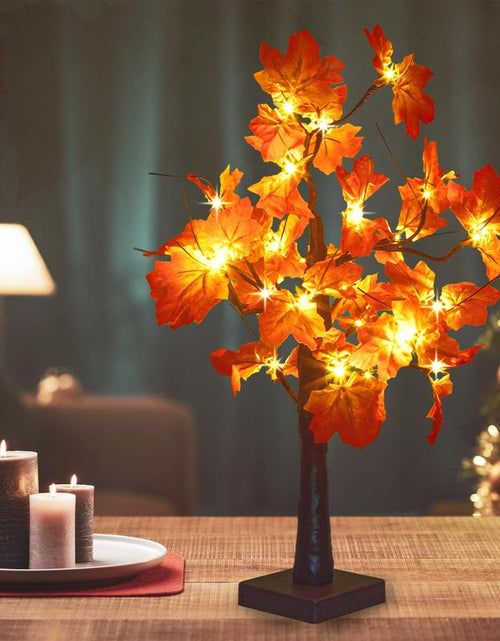 Load image into Gallery viewer, Alfanite 24-Inch Fall Lighted Maple Tree, 24 LED Lights, Usb+Battery Operated Thanksgiving Table Centerpieces Decoration Tree for Home Fireplace Autumn Harvest Tabletop Indoor Decor
