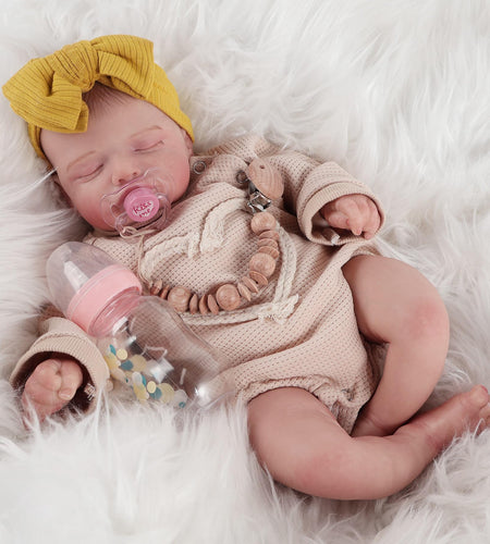 FANCCI Reborn Baby Dolls Sleeping 18 Inch Realistic Baby Doll Full Vinyl Lifelike Baby Dolls Real Life Baby Dolls Birthday Toys for Kids Age 3+ (TwinA)