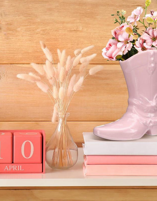 Load image into Gallery viewer, Boot Vase for Book Shelf Ceramic Cowboy Decoration Arrangements Nice Western Country Accent Vase Unique Boot Planter for Modern Aesthetic Room Wedding Decor
