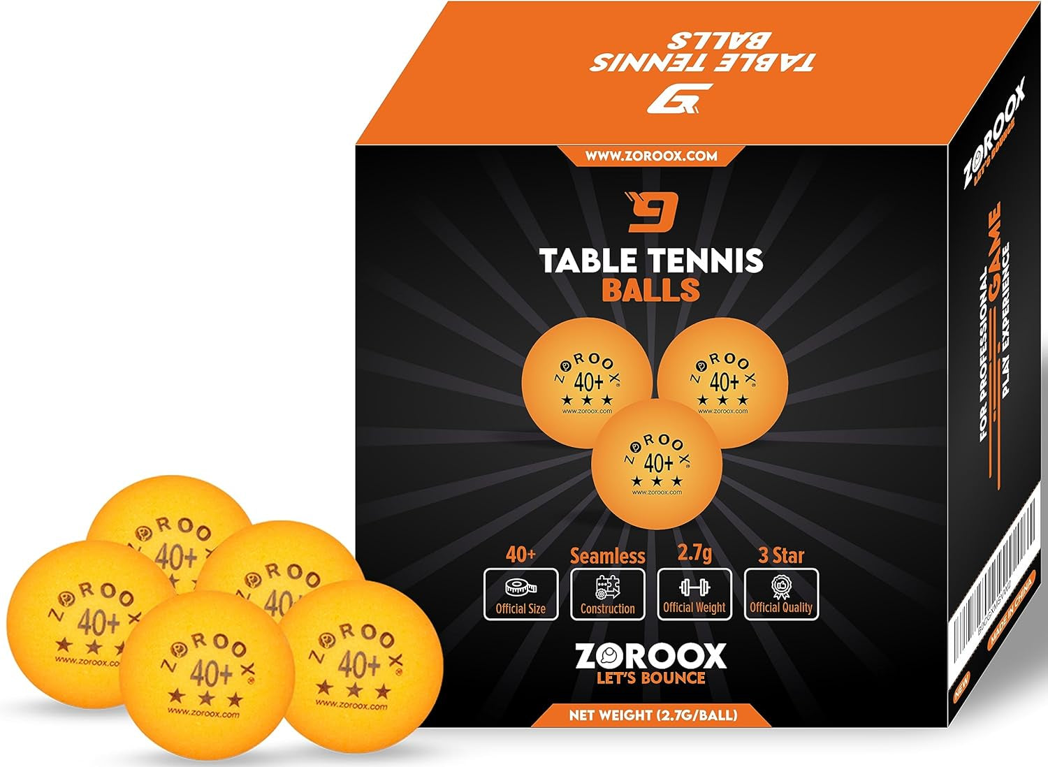 High-Performance 3-Star Table Tennis Balls - Pack of | 9, 18, 36 or 72 | Orange or White | 40+ ABS Competition Grade Ping Pong Balls