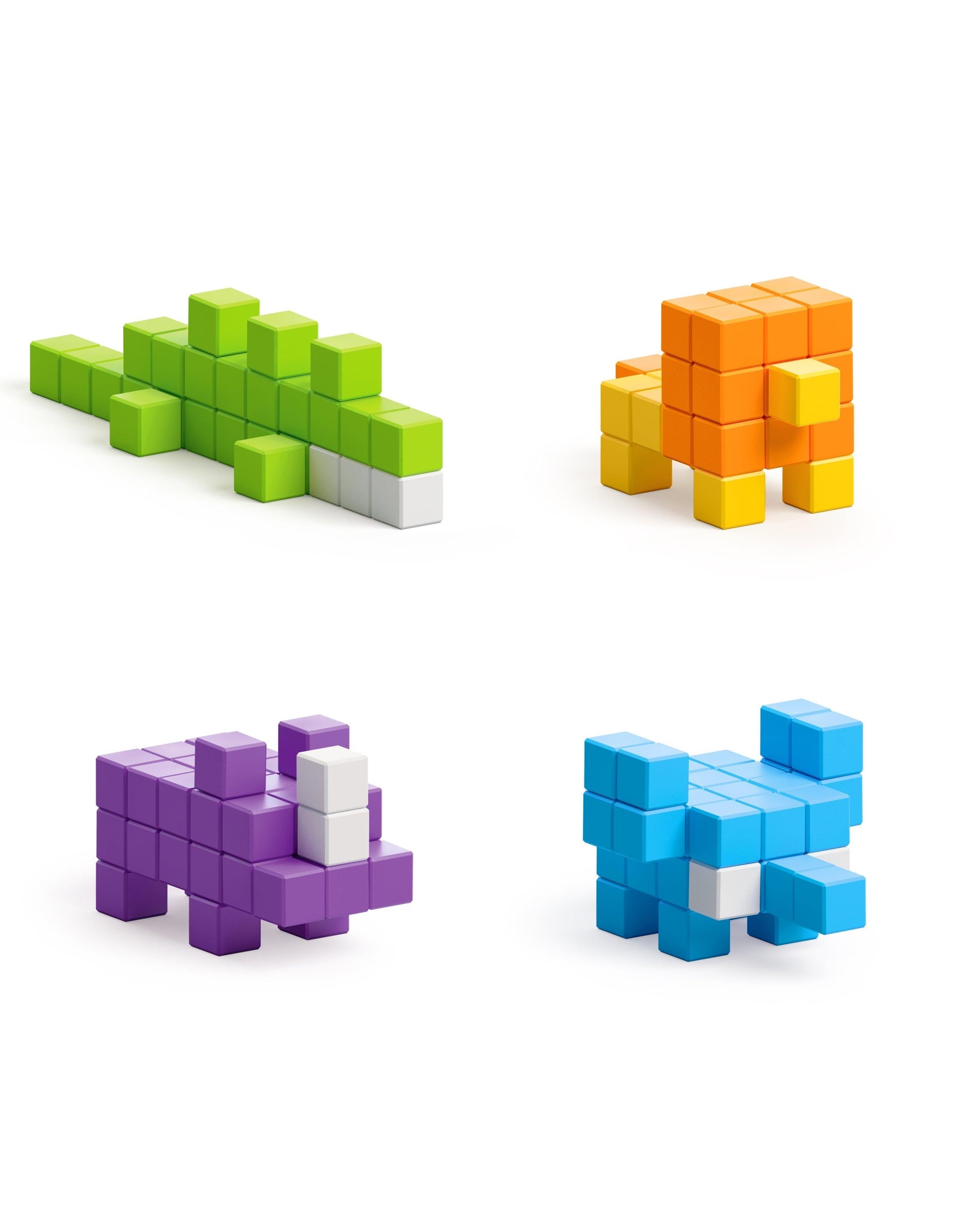PIXIO Mini Safari 137 Magnetic Blocks in 6 Colors and Free Mobile App for Design