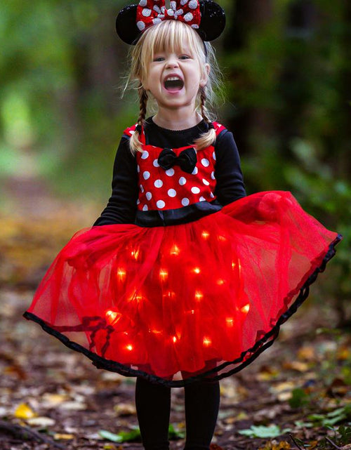 Load image into Gallery viewer, UPORPOR Light up Girls Dress up Clothes Halloween Christmas Costume Birthday House Cosplay Party Outfit Red for Kids, Accessories Not Included
