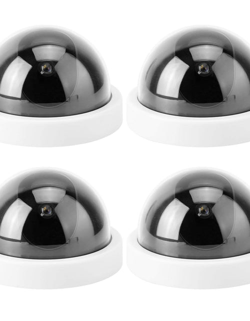 Load image into Gallery viewer, 4pcs Dome Simulation Dummy Fake Security Camera Anti-Theft CCTV Surveillance Camera with Flashing Led Light(White)
