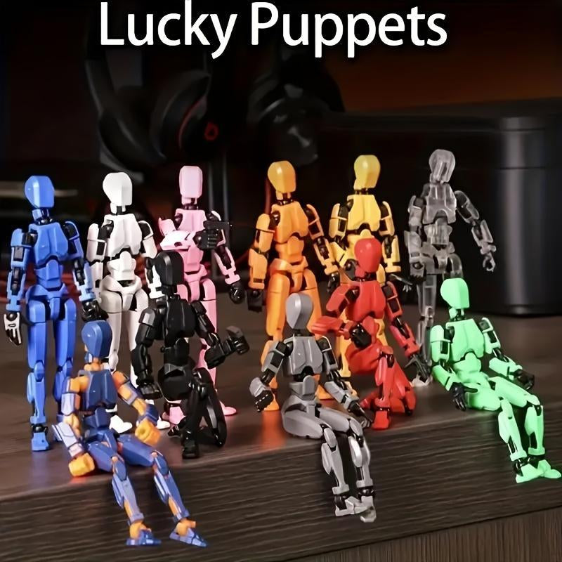 Assembled Finished Product 3-Piece Set of 3D Printed Multi-Joint Action Figures T13, Fully Movable Robot Model, Suitable for Stop-Motion Animation, Halloween Gifts and Christmas Gifts,Collectible Figurines Metal Anime Design Statues