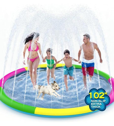 Splash Pad for Toddlers, Outdoor Sprinkler for Kids, 67" Summer Water Toys Inflatable Wading Baby Pool Fun Gifts for 3 4 5 6 7 8 9 Years Old Boy Girl Backyard Garden Lawn Outdoor Games