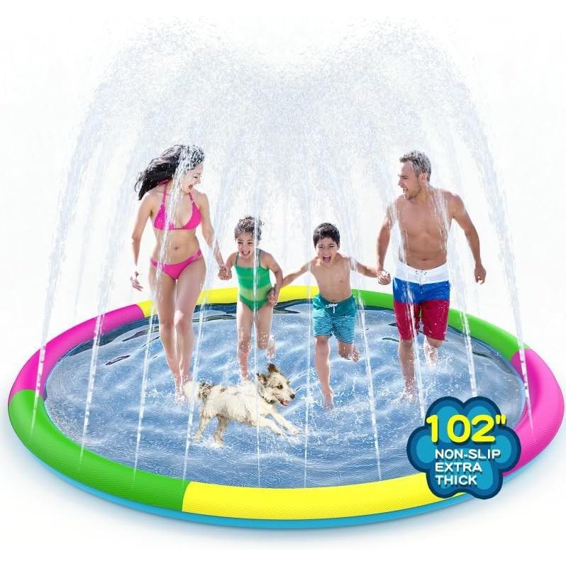 Splash Pad for Toddlers, Outdoor Sprinkler for Kids, 67" Summer Water Toys Inflatable Wading Baby Pool Fun Gifts for 3 4 5 6 7 8 9 Years Old Boy Girl Backyard Garden Lawn Outdoor Games
