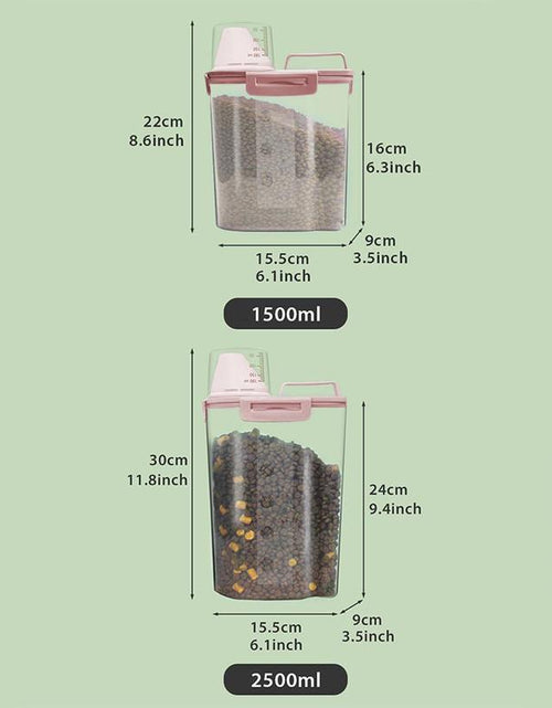 Load image into Gallery viewer, Clear Pet Food Storage Seal Box, Leakproof Pet Food Storage Container, Food Storage Organizer for Cats and Dogs
