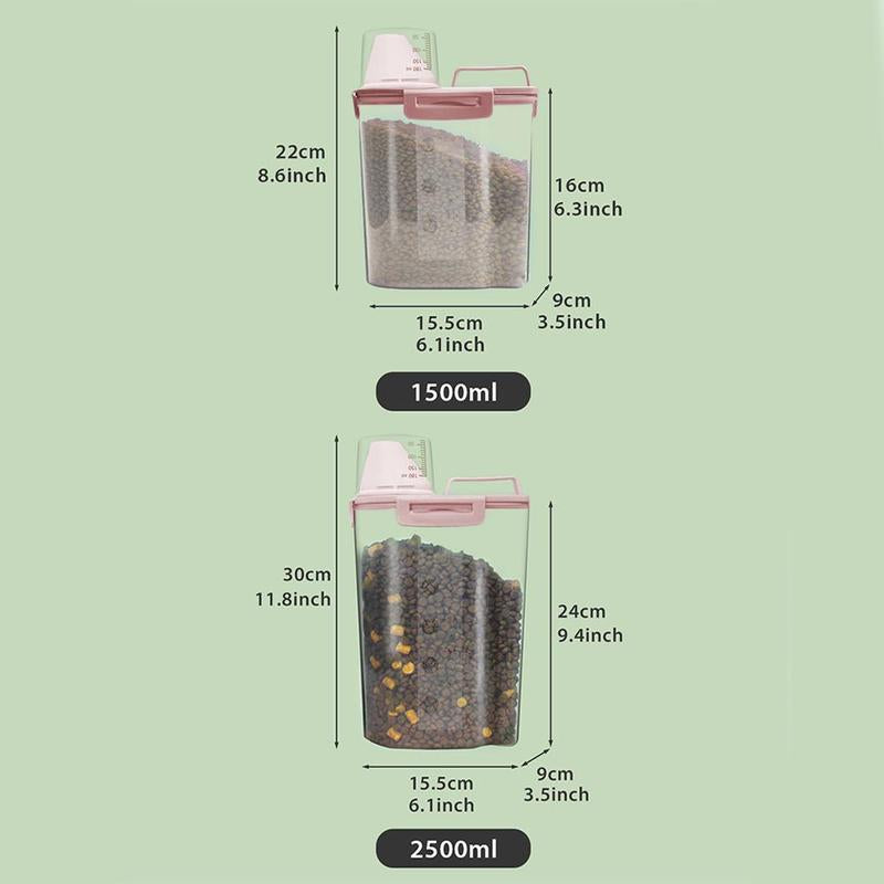 Clear Pet Food Storage Seal Box, Leakproof Pet Food Storage Container, Food Storage Organizer for Cats and Dogs