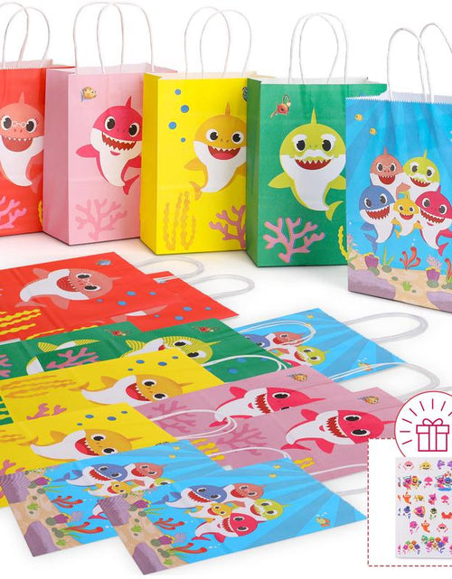 Load image into Gallery viewer, 16 Pcs Baby Shark Birthday Party Bag, under the Sea Themed Baby Shark Party Supplies for Kids, Goodies Bags, Kids Birthday Party Favor Bags
