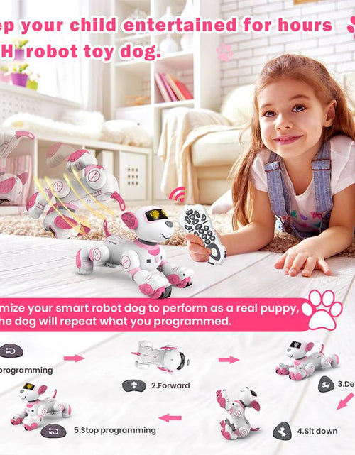 Load image into Gallery viewer, Robot Dog Toys for Girls Toys Interactive Robot Toy Followme Robot for Kids 5-7 Intelligent Remote Control Dog with Sing Dance AI Robotics for Kids Age 3 4 5 6 7 Chrismas Birthday Gifts Remote Control Remote Control Racing Car Sensor Music

