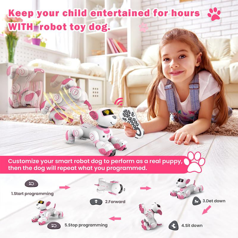 Robot Dog Toys for Girls Toys Interactive Robot Toy Followme Robot for Kids 5-7 Intelligent Remote Control Dog with Sing Dance AI Robotics for Kids Age 3 4 5 6 7 Chrismas Birthday Gifts Remote Control Remote Control Racing Car Sensor Music