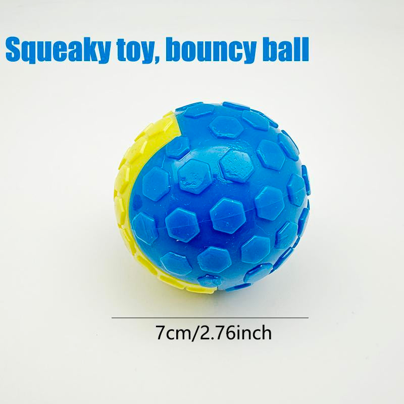 Pet Chew Toy Ball, 1/3 Counts Elastic Squeaker Sound Toy, Interactive Teeth Grinding and Cleaning Pet Toys, Pet Stress Relief Companion Toys