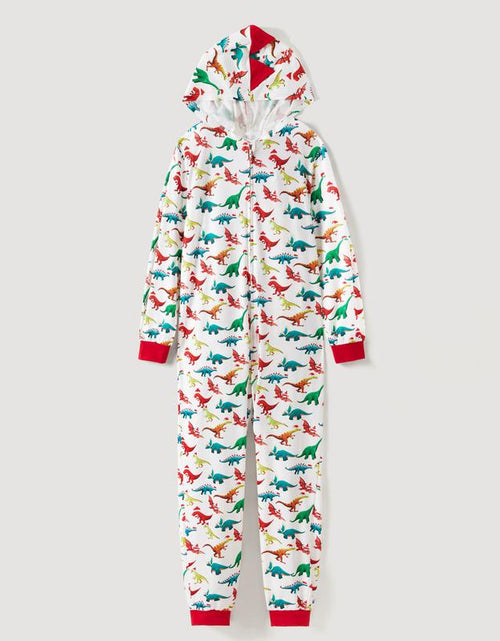 Load image into Gallery viewer, Patpat Christmas Pjs Dinosaur Print Family Matching Long-Sleeve Pajama Set Hooded Onesies Family Clothing Pajamas Sets (Flame Resistant) Spingtok
