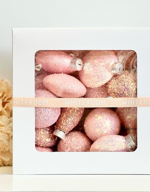 Load image into Gallery viewer, Christmas Glitter Ornaments, Christmas Tree Decoration, Pink Shades Set of 16 Pcs, Christmas Handmade Custom Balls Gift Decorative Hanging

