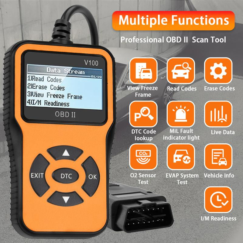 Advanced V100 OBD2 Scanner - Automotive Engine Diagnostic Tool, EOBD Car Check Engine Code Reader, OBD2 Auto Diagnostic Scan Instrument