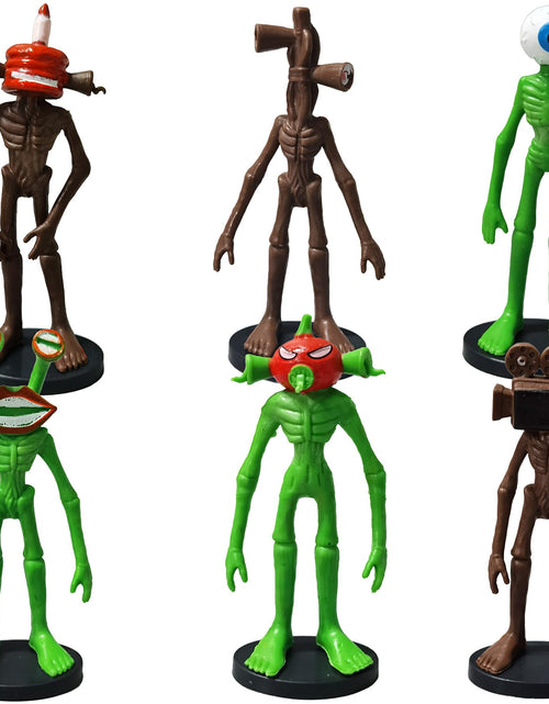 Load image into Gallery viewer, GYDAMAI 6 PCS Siren Head Toys Siren Head Horror Model Action Figures Toys Home Decoration Monster Cosplay Decorations Christmas Halloween Birthday Party Favors (with Base)
