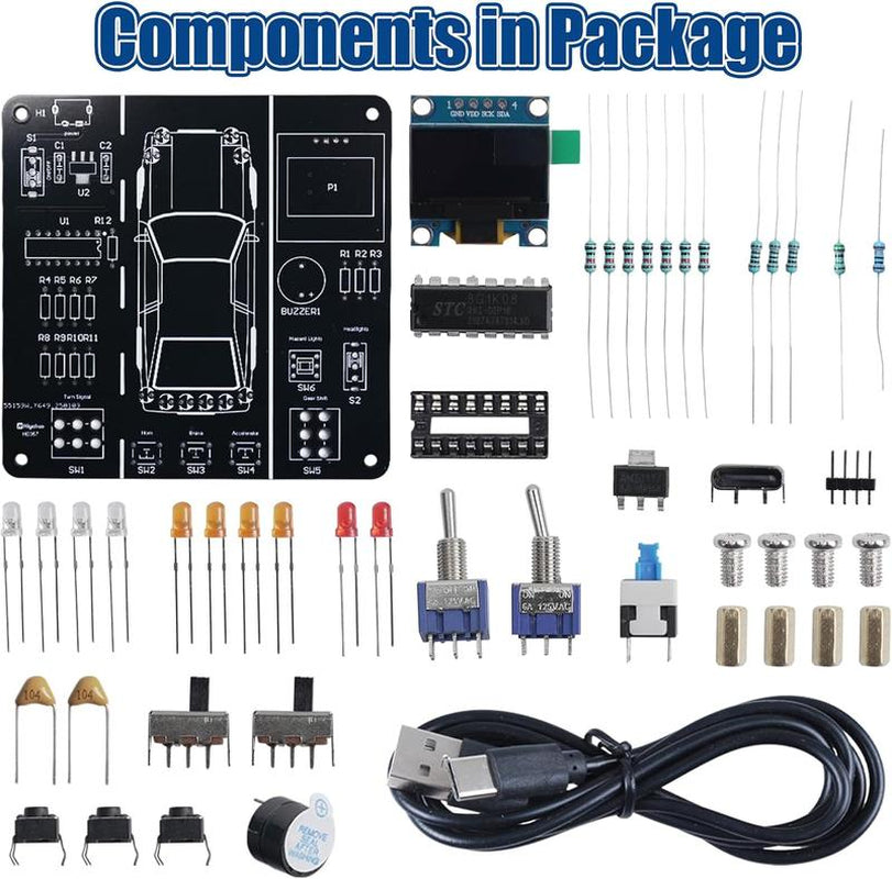 DIY Car Driving Simulation Soldering Practice Kit, STEM Electronics Project Car Driver Simulator Solder Project Kit for High School & College Students Learning