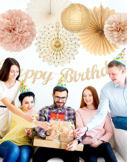 Load image into Gallery viewer, Boho Birthday Party - Decorations 21Pcs Autumn Neutral Retro Happy Banner, Girl Sweet Peach Paper Streamers Lanterns, Rustic Backdrop Decor Set Cozy
