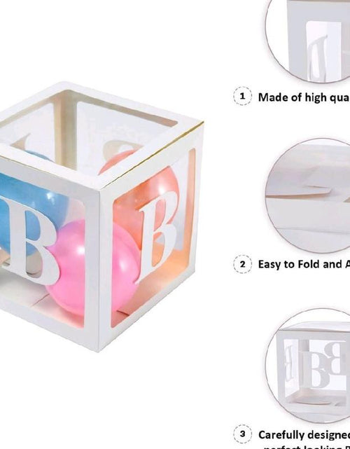 Load image into Gallery viewer, Set of 65 Pieces Baby Box Decorations for Baby Shower Use These Baby Boxes for Baby Shower as Baby Shower Decorations for Gender Reveal Party, Contains Baby Shower Blocks, Baby Boxes with Letters
