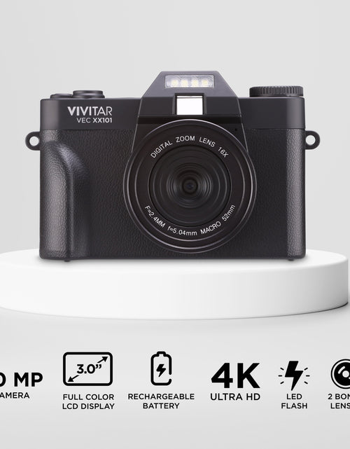 Load image into Gallery viewer, 4K Digital Camera, 8X Digital Zoom, 3&quot; LED Display, Bonus Macro Lens, Included SD Card
