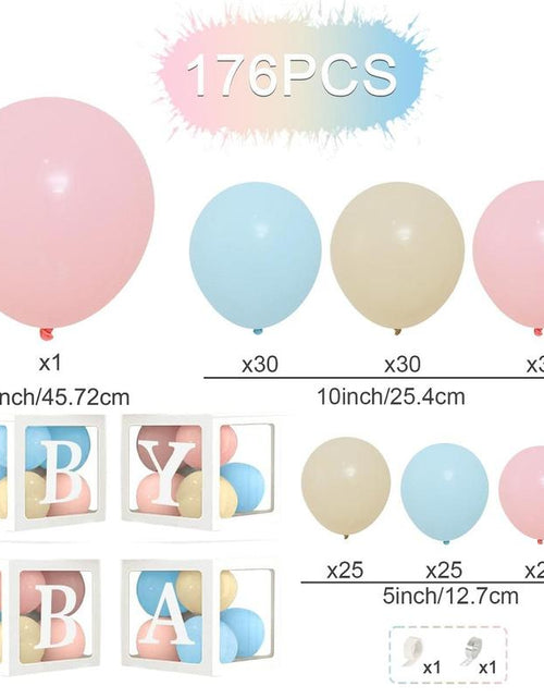 Load image into Gallery viewer, Gender Reveal Baby Shower Balloon Garland Arch Kit,176Pc Latex Balloon Box Decoration,Pink and Blue Balloon Decor,Baby Shower Balloon Party Decoration
