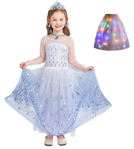 Kids' Princess Dress Costume Set with Versatile Skirt for Toddler Girl Halloween Christmas Party Outfit