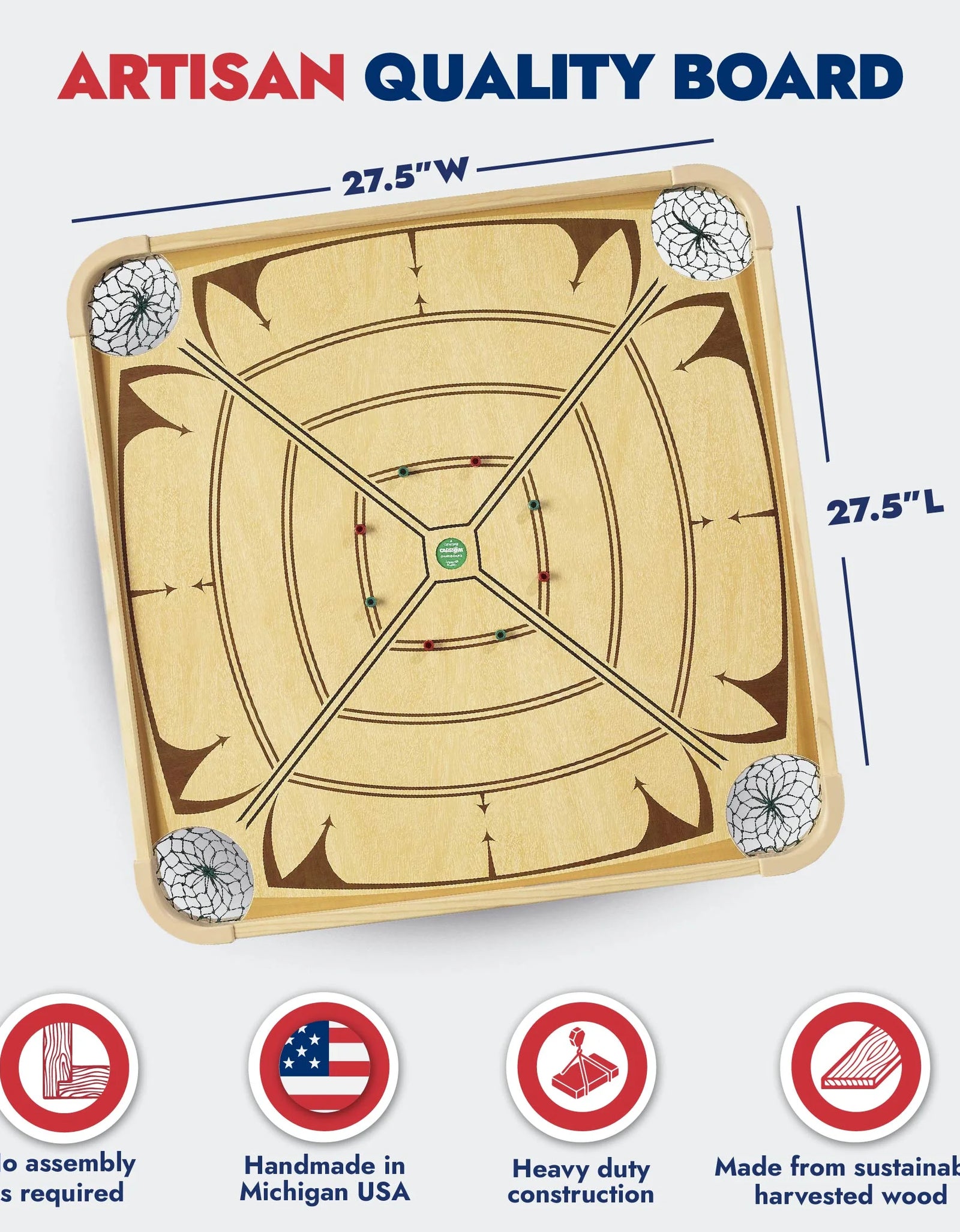 Large Board Game Set – over 100 Family Board Games for Game Nights – All-In-One Classic Board Games (28” X 28”)