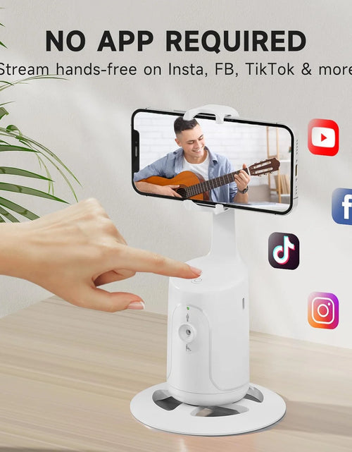 Load image into Gallery viewer, Auto Face Tracking Tripod, No App, 360° Rotation Face Body Phone Camera Mount Gesture Control, Rechargeable Battery for Vlog, Streaming, Video, Tiktok
