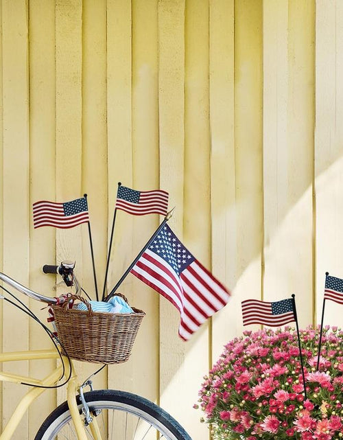 Load image into Gallery viewer, 4Pcs 13&quot;H Metal American Flag Garden Stake Patriotic US Flag Yard Signs Lawn Stakes Star&amp;Stripes for Garden Patio Plant Pot Indoor Outdoor Memorial Day 4Th of July Independence Day Party Supply
