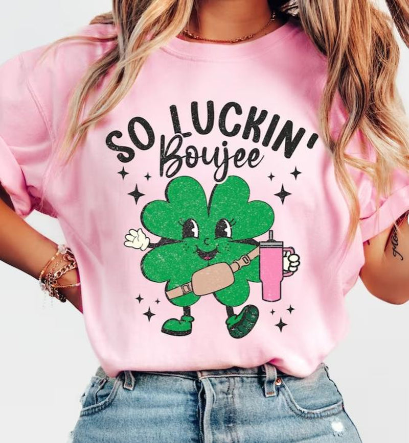 Luckin Boujee Shirt, St Patrick'S Shirt, St Patrick'S Day, Top Womenswear