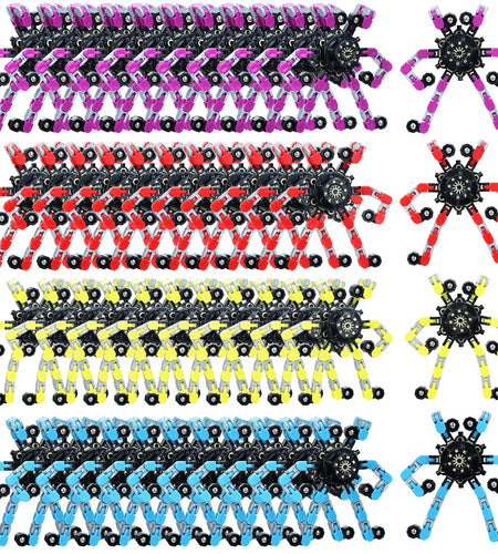 Fidget Spinners DIY Deformable Robot Fingertip Toys Transformable Chain Robot Finger Toy Stress Relief Toys Transformable Fingertip Spinner Sensory Fidget Toys for Kid Adults (64 Pack)