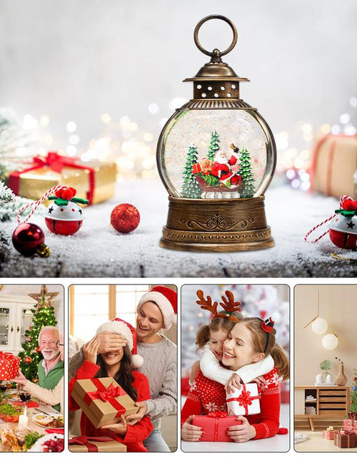 Load image into Gallery viewer, Musical Snow Globe Lantern for Christmas Festival Decor - Xmas Tree &amp; Santa
