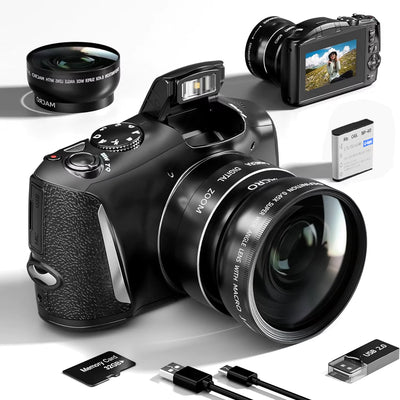 4K Digital Camera Ultra 48MP Camera Vlogging Camera with Wide Angle Lens 16X Digital Zoom 3.0 Inch Screen Camera