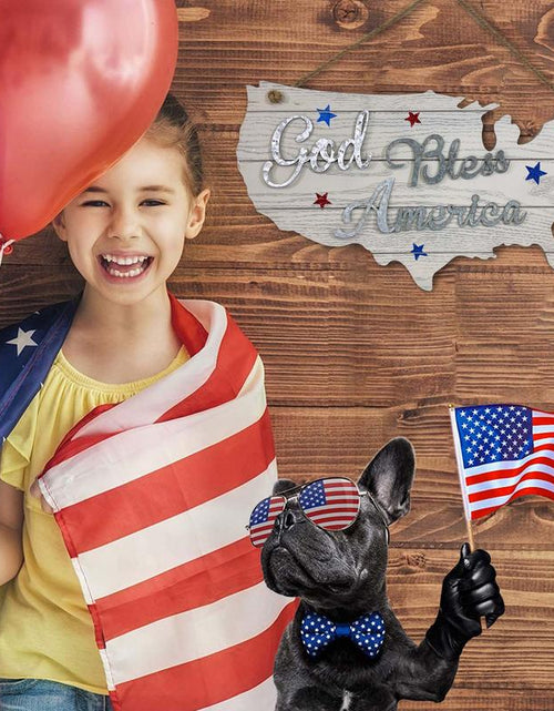 Load image into Gallery viewer, God Bless America Wall Sign Decor | July 4Th Rustic Home Decor
